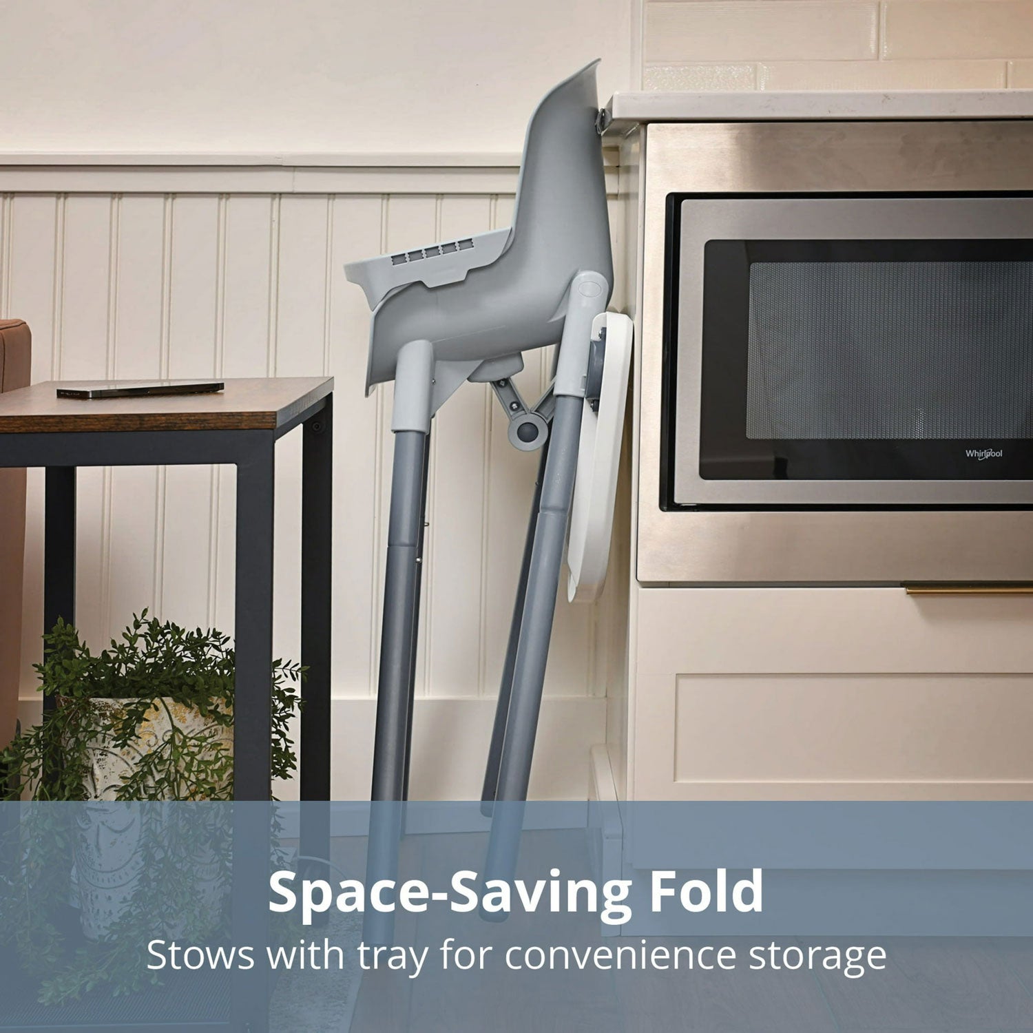 Chicco Zest 4-in-1 Folding High Chair - Seasalt folded up