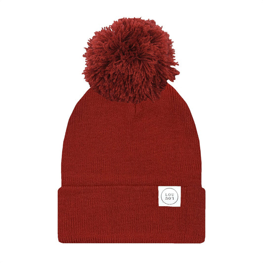 Lou Lou and Company Beanie with Pom - Brick Red