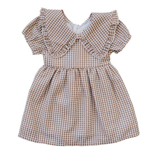 Mebie Baby Gingham Peter Pan Collar Dress