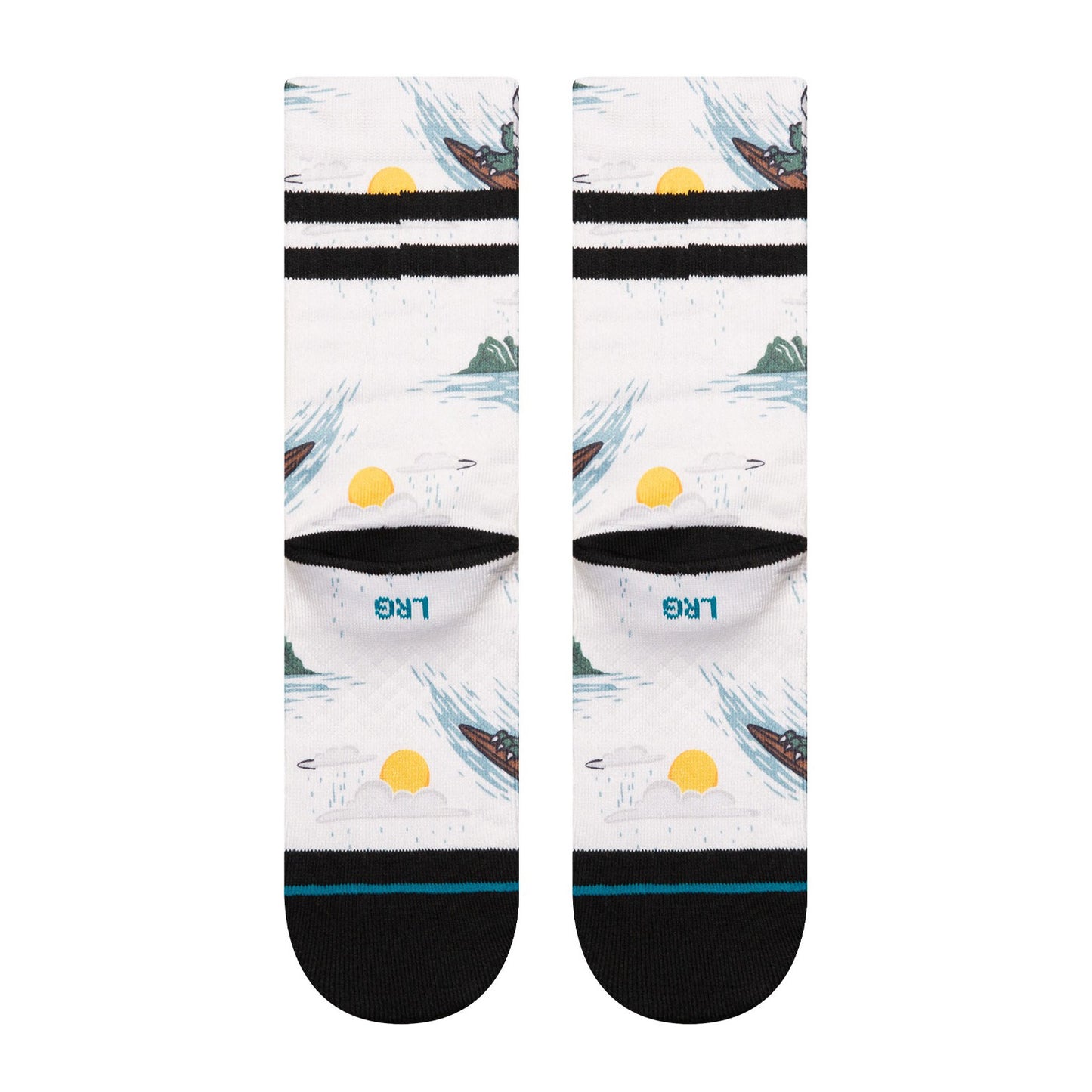 Stance Kids' Crew Socks - Party Wave Crew - Off White