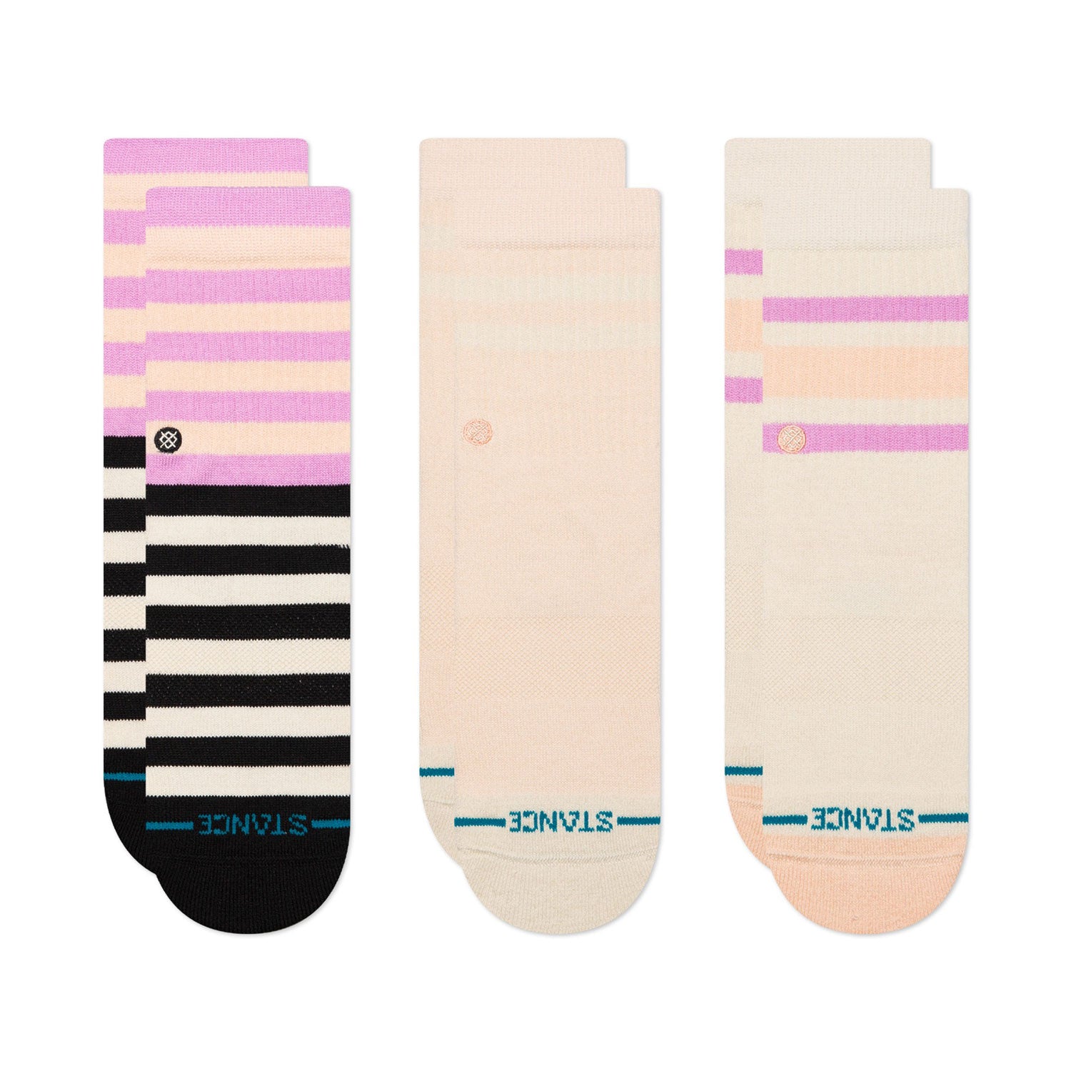 Stance Kids' Crew Socks - Melodious 3 Pack - Peach