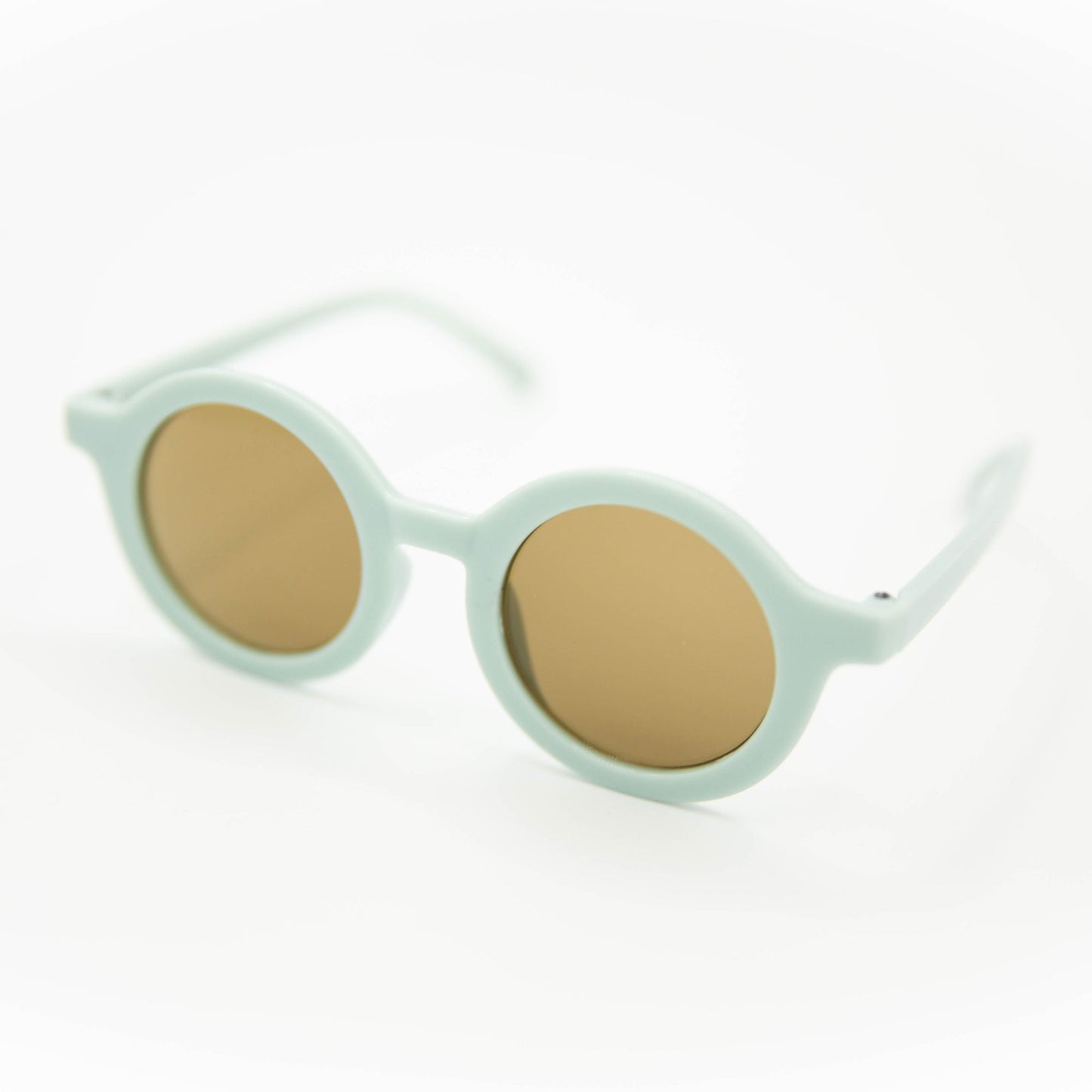 The Baby Cubby Kids' Round Retro Sunglasses - Dusty Blue with Brown Lenses