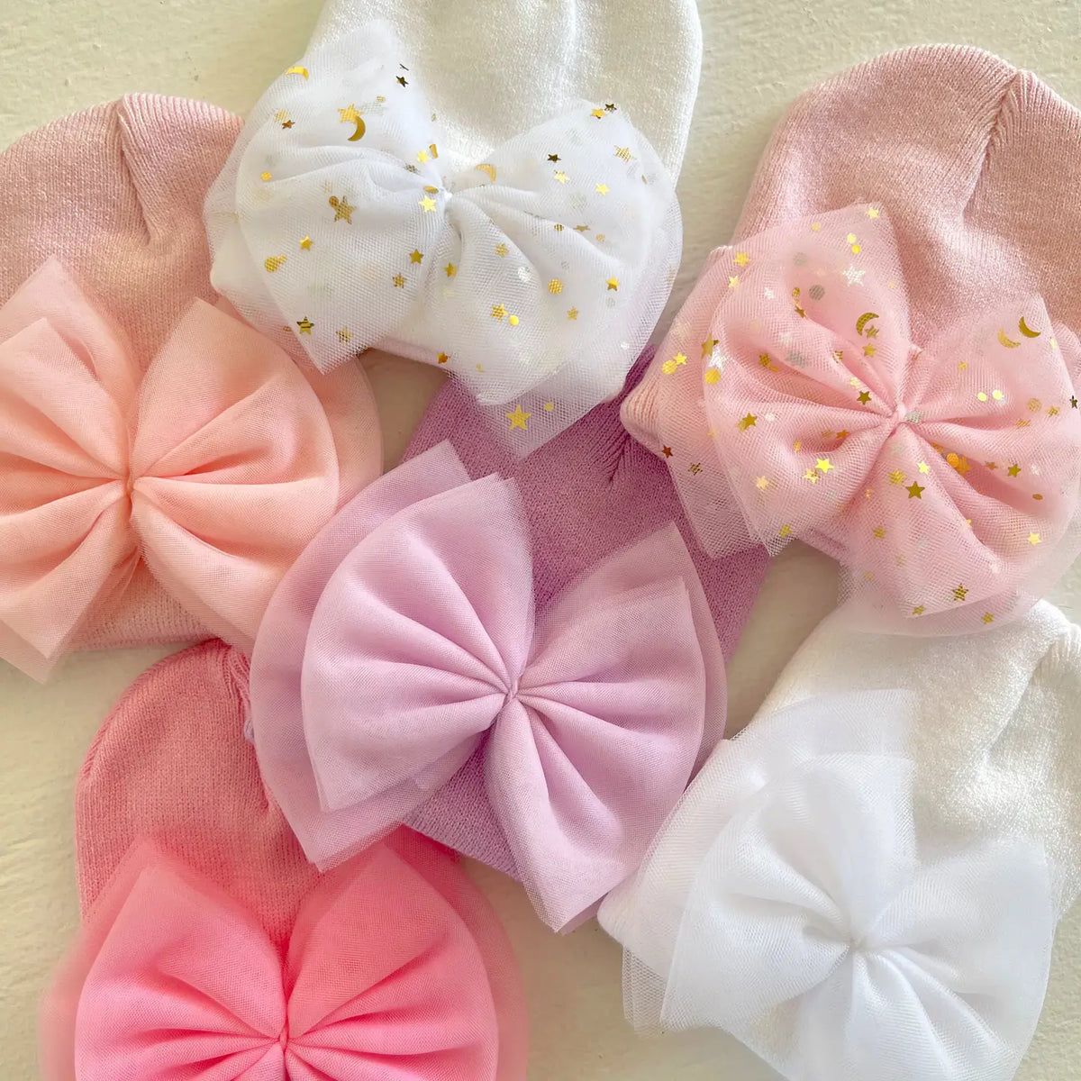 SpearmintLOVE Baby's First Hat - White Tulle Bow