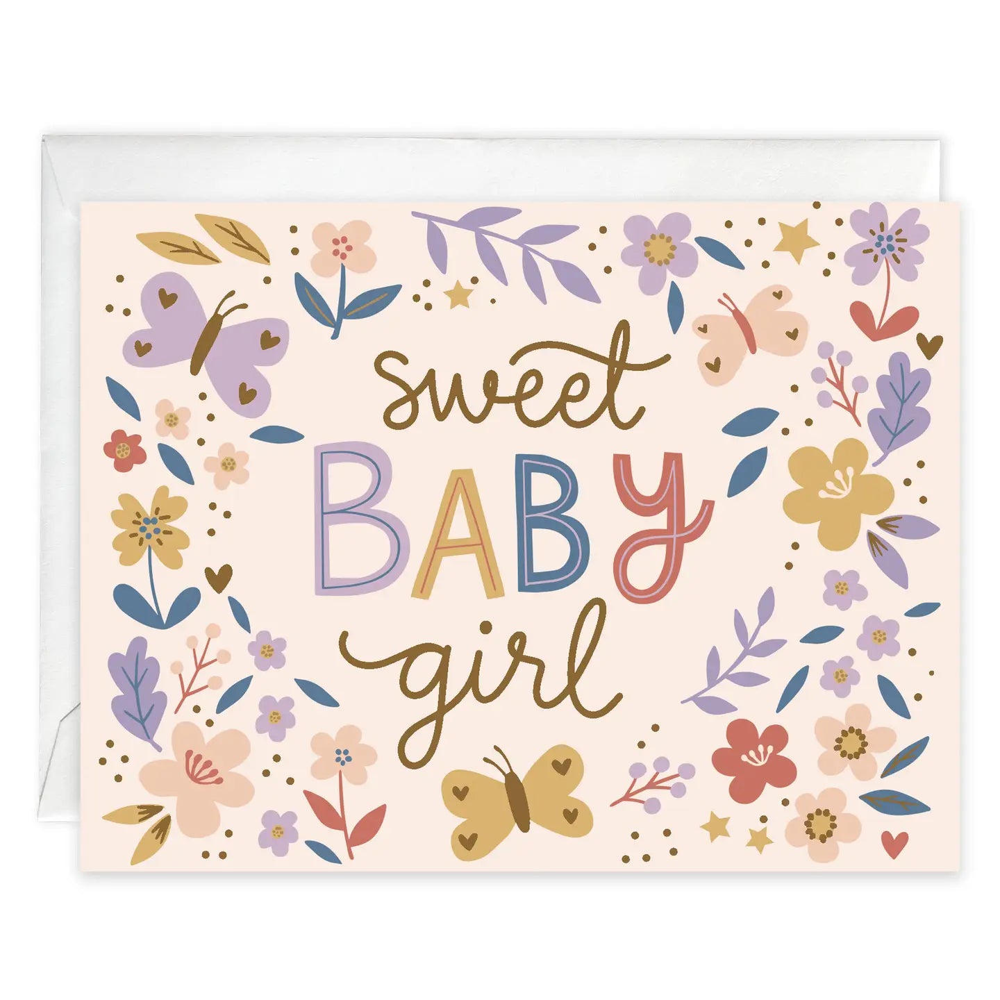 Gina B Designs Baby Greeting Card - Baby Girl Flowers