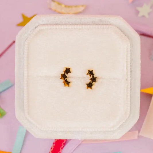 Pierced Co Triple Star Earrings