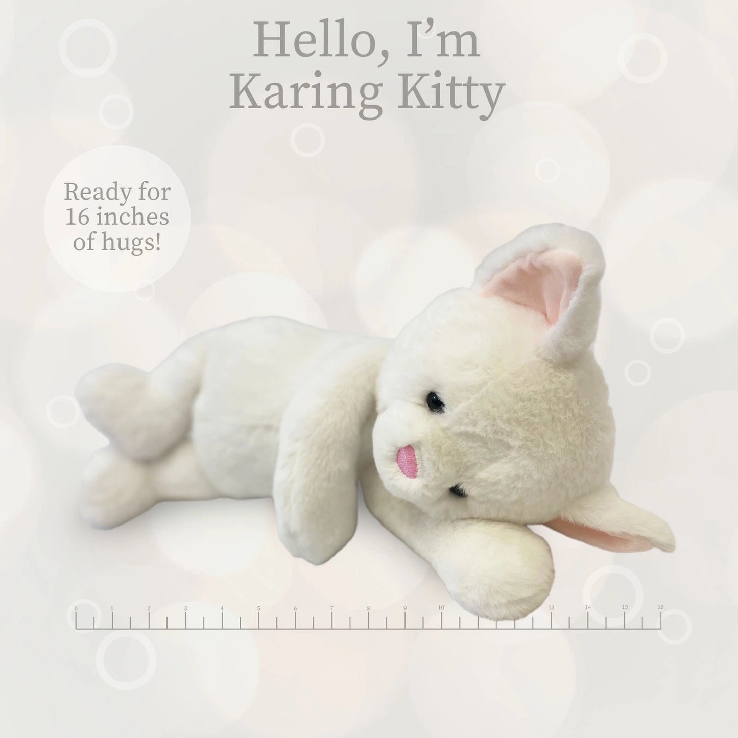 Beverly Hills Teddy Bear Company World's Softest Lushee 16 Inch - Karing Kitty White Plush Toy