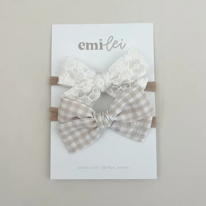 Emi Lei Nylon Stretchy Bow Headband Set