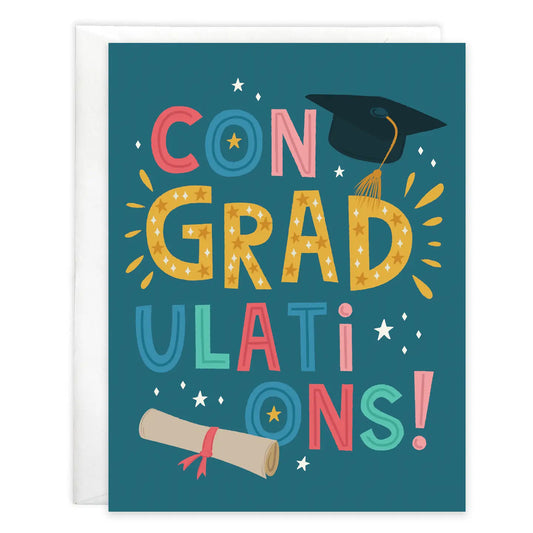 Gina B Designs Graduation Greeting Card - Grad on Navy