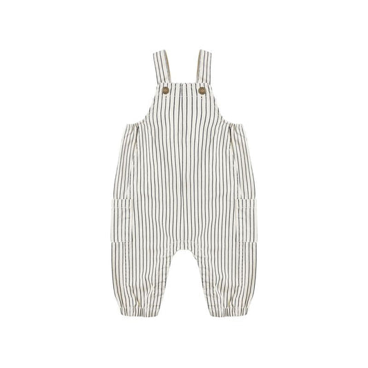 Rylee and Cru Cargo Baby Overall - Navy Pinstripe