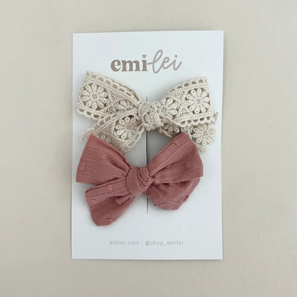 Emi Lei Alligator Clip Bow Set