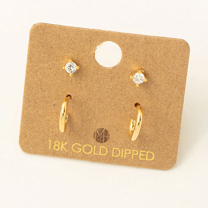 Fame Mini Four Piece Post Stud Earrings - Gold