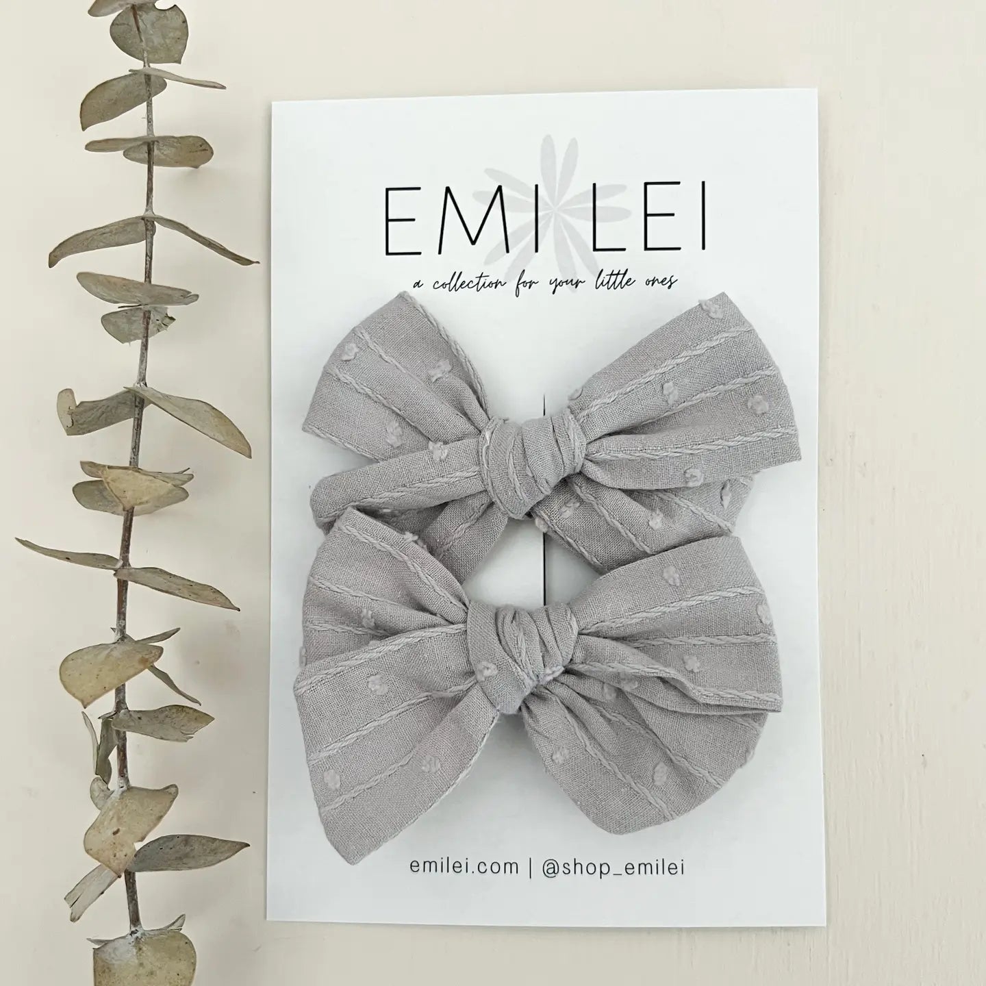 Emi Lei Pigtail Bow Set - Alligator Clip