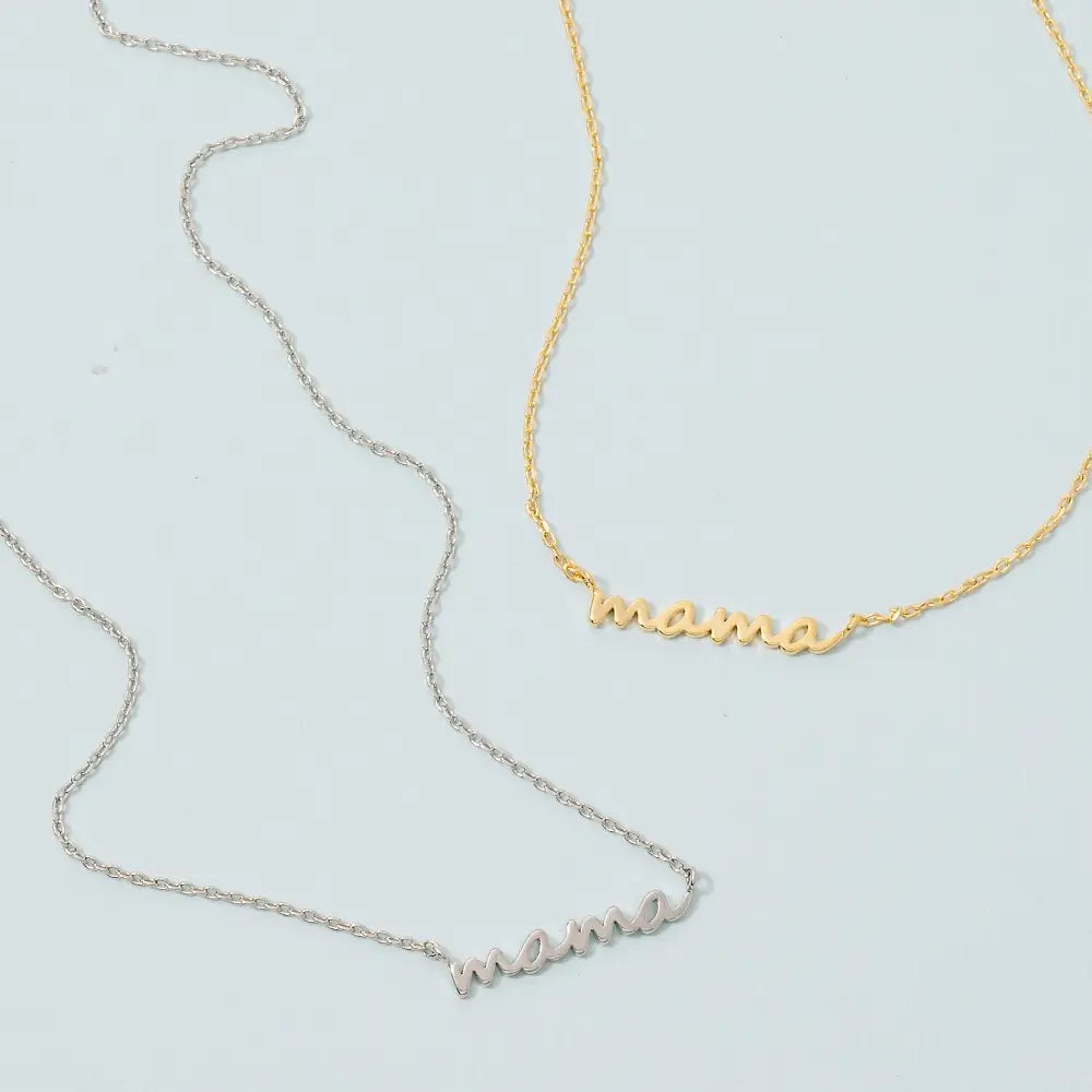 Fame Secret Box Dipped Dainty Mama Pendant Necklace - 16.5" + 2"