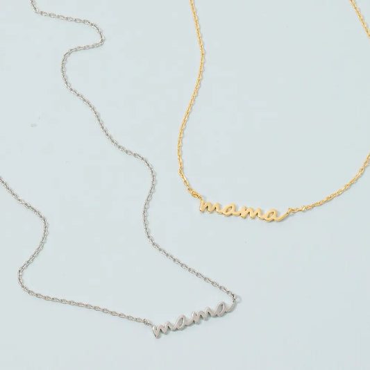 Fame Secret Box Dipped Dainty Mama Pendant Necklace - 16.5" + 2"