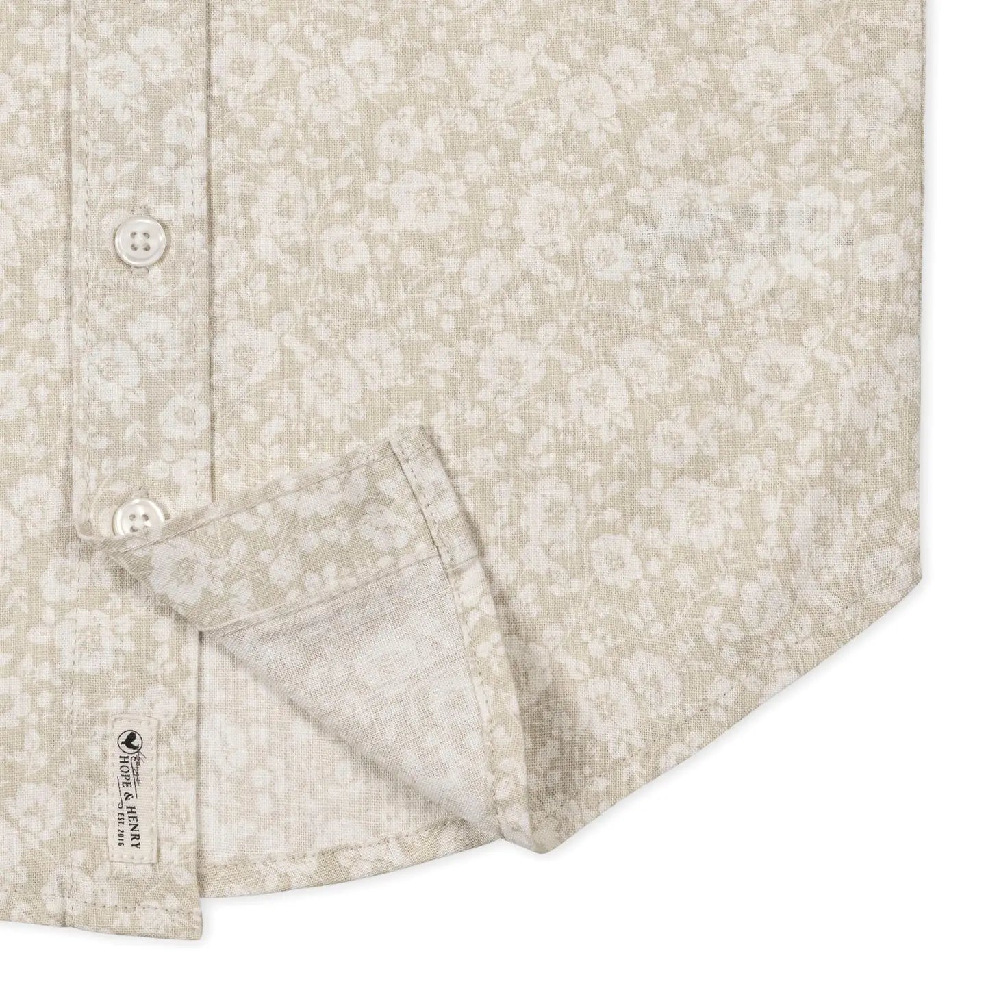 Hope and Henry Linen Short Sleeve Shirt - Sandy Floral