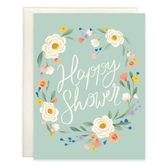 Gina B Designs With Scripture Wedding Shower Card - Shower Flower Border