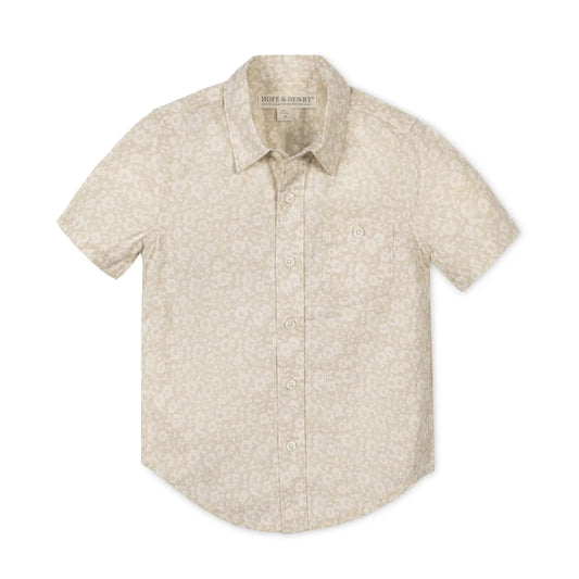Hope and Henry Linen Short Sleeve Shirt - Sandy Floral
