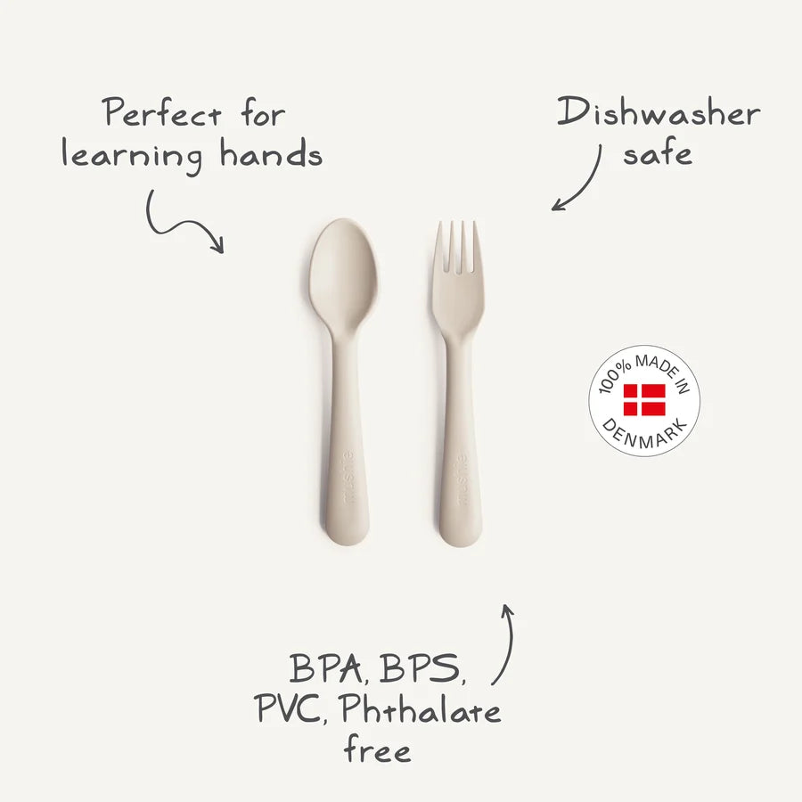 Mushie Dinnerware Fork and Spoon Set
