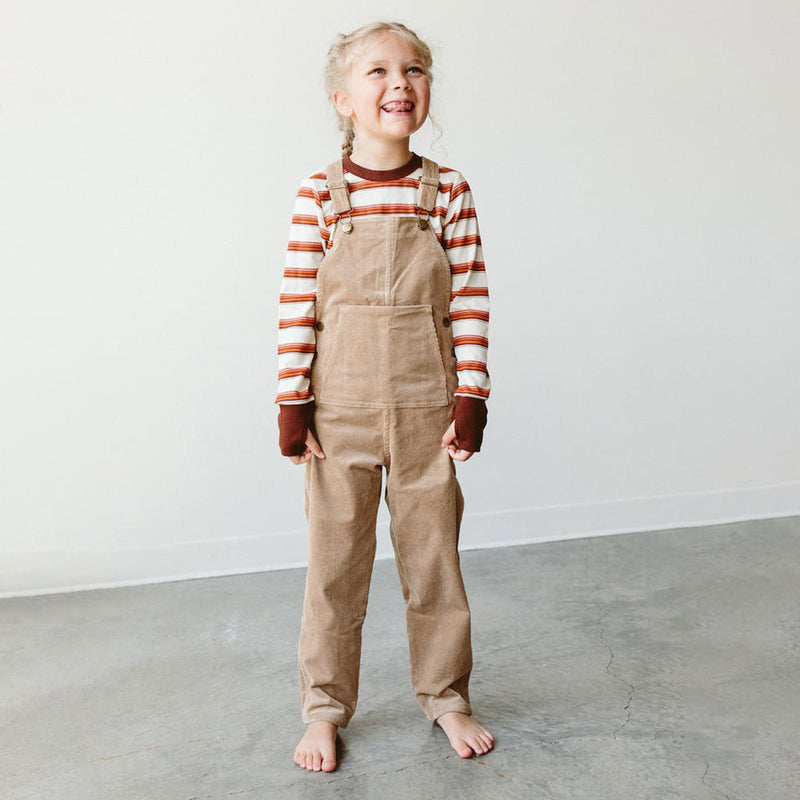 Child wearing goumikids Corduroy Overalls - Champignon