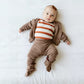 Baby wearing goumikids Knit Boots - Bark