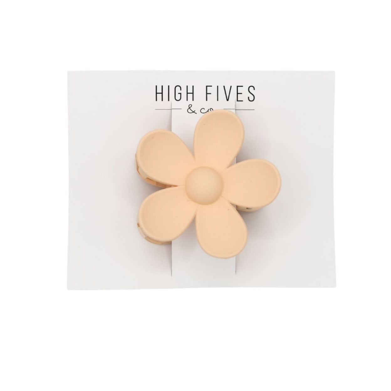 High Fives Flower Hair Claw Clips 2.95" - Pale Peach