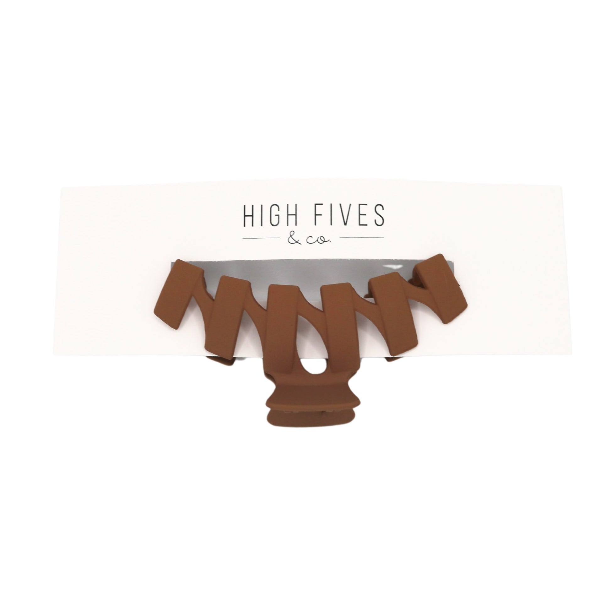High Fives Women's Angular Claw Clip - Large - Almond Brown