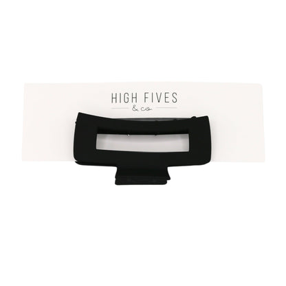High Fives Women's Rectangle Claw Clip - Large - Black