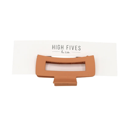 High Fives Women's Rectangle Claw Clip - Large - Pale Terracotta