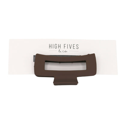 High Fives Women's Rectangle Claw Clip - Large - Weathered Brown