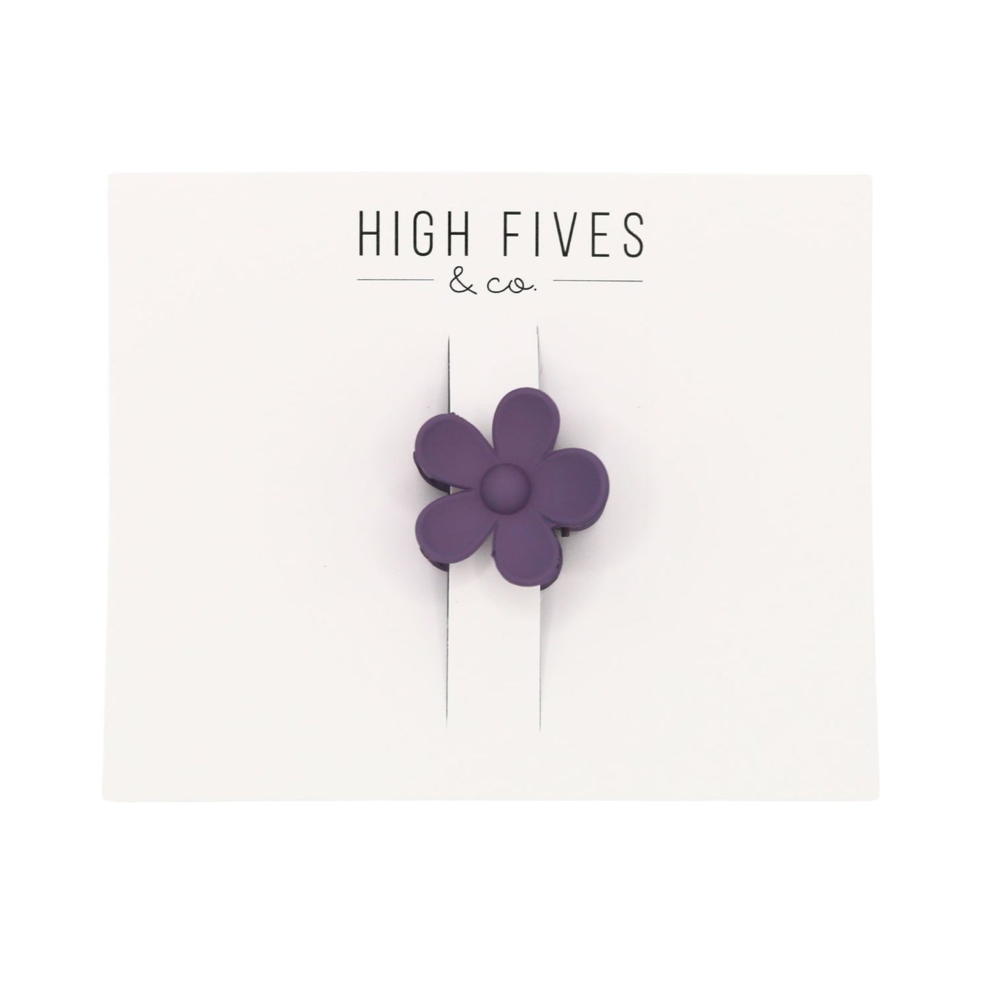 High Fives Flower Hair Claw Clips - 1.35" - Dusty Purple
