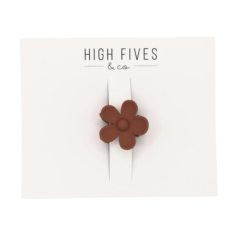 High Fives Flower Hair Claw Clips - 1.35" - Almond Brown