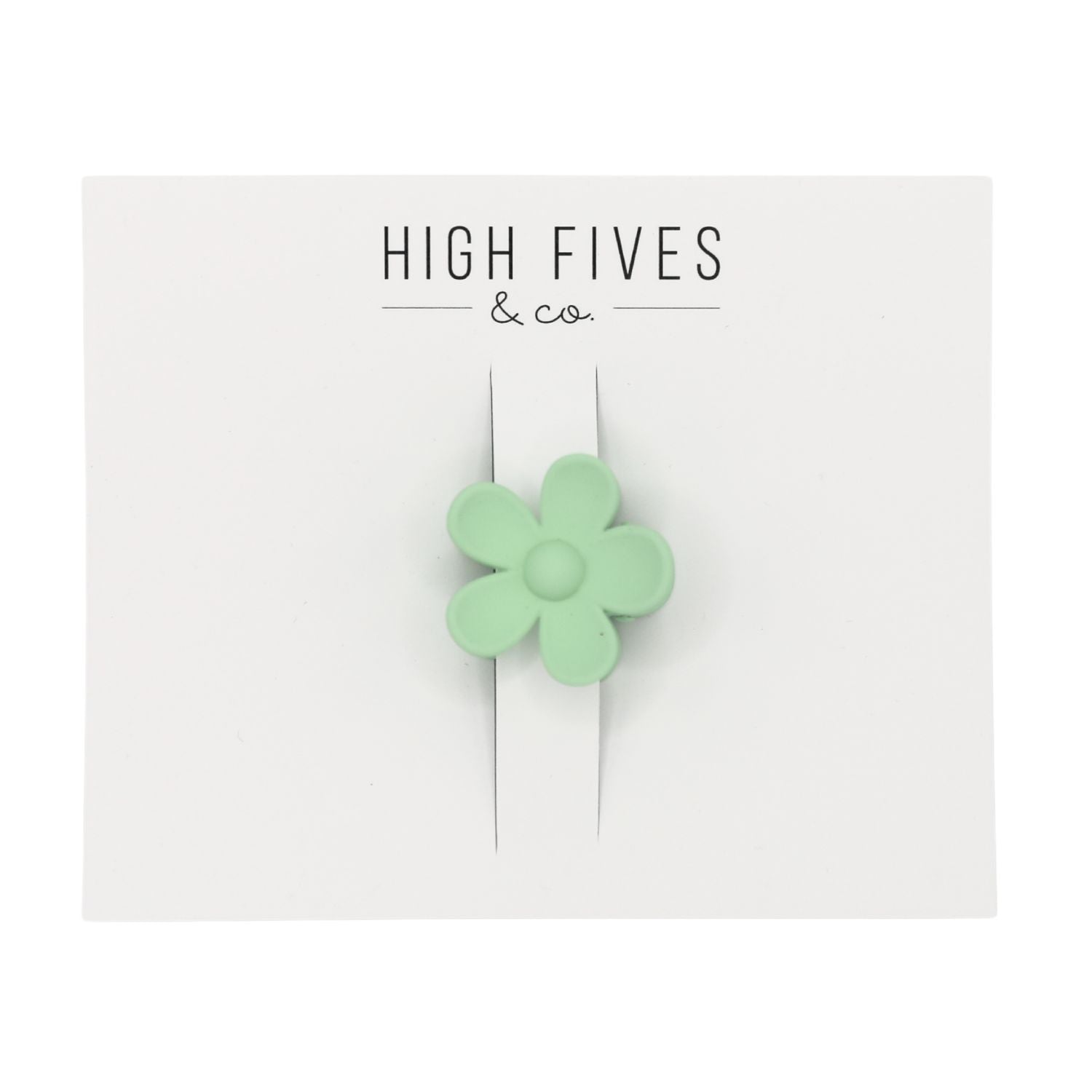 High Fives Flower Hair Claw Clips - 1.35" - Mint