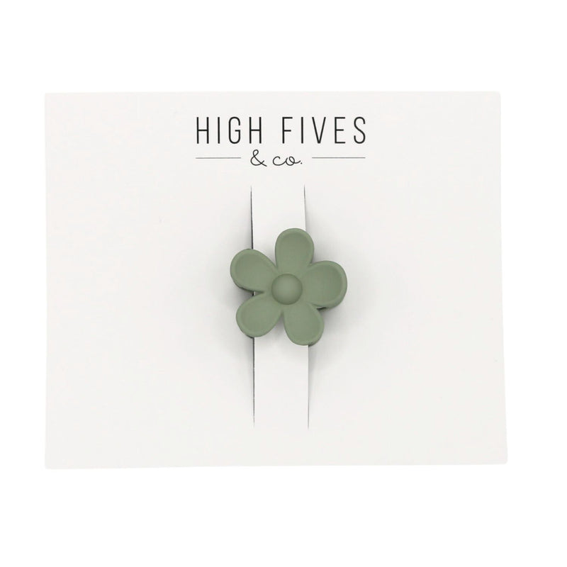 High Fives Flower Hair Claw Clips - 1.35" - Sage