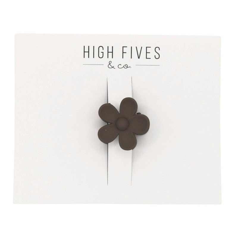 High Fives Flower Hair Claw Clips - 1.35" - Coca