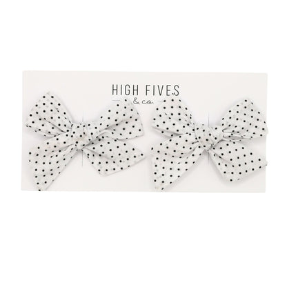 High Fives Printed Linen Bow Clips - Piggy Set