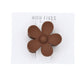 High Fives Flower Hair Claw Clips 2.95" - Almond Brown