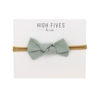 High Fives Linen Knot Bow Nylon Headband