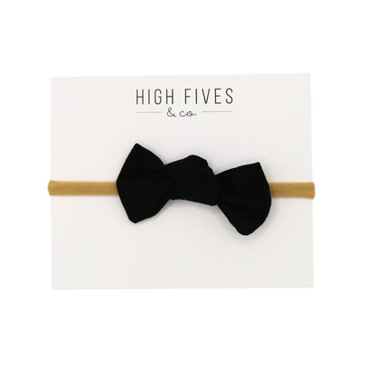 High Fives Linen Knot Bow Nylon Headband