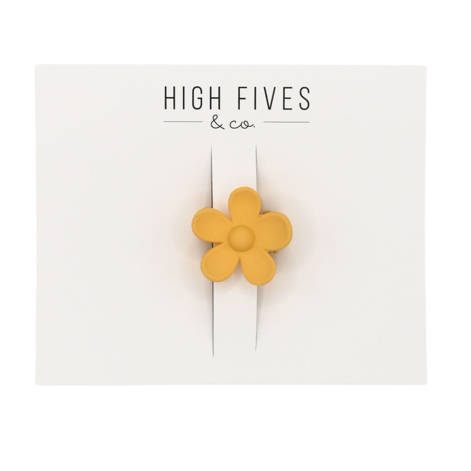 High Fives Flower Hair Claw Clips - 1.35" - Flax Yellow