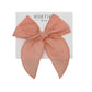 High Fives Linen Fable Bow Clip - Blush Pink