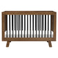 Babyletto Hudson 3-in-1 Convertible Crib with Toddler Bed Conversion Kit - Natural Walnut / Black