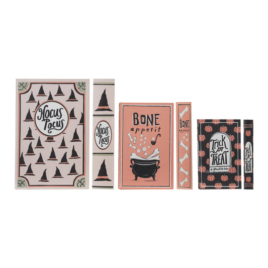 Creative Co-op Halloween Print Canvas Book Storage Boxes – Set of 3