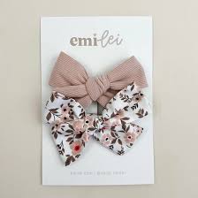 Emi Lei Alligator Clip Bow Set