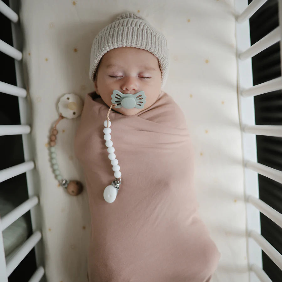 Mushie Frigg Lucky Symmetrical Silicone Pacifier 2-Pack - Cream / Sage