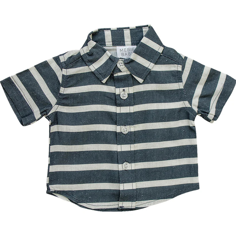 Mebie Baby Linen Button Up Shirt - Stripe