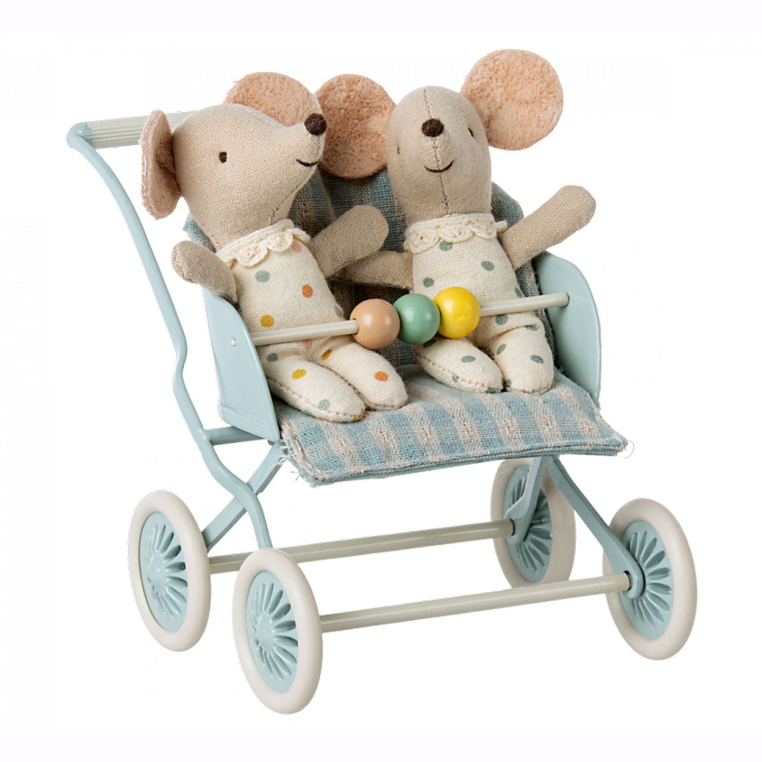 Maileg Baby Mouse Stroller - Mint
