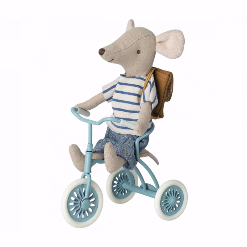 Maileg Big Brother Tricycle Mouse with Bag on Tricycle