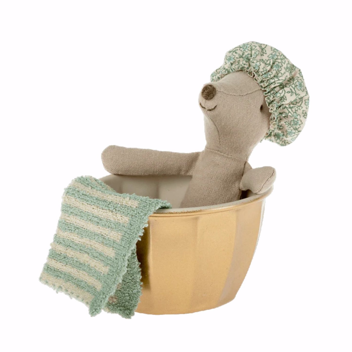 Maileg Big Sister Wellness Mouse - Mint with Gold Tub