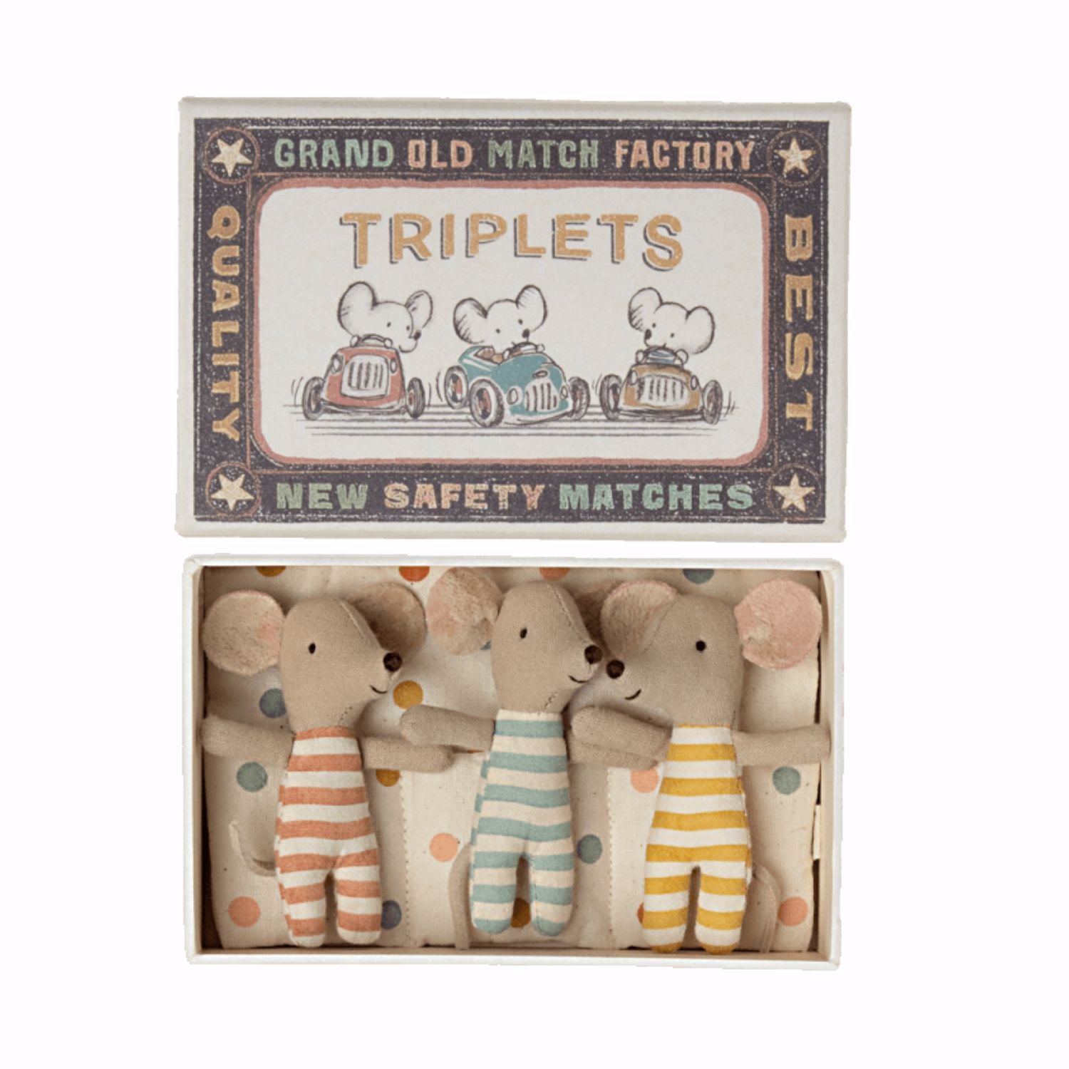 Maileg Mouse Plush Toy - Triplets in Box