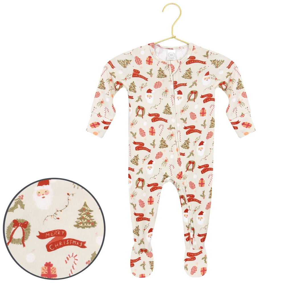 Lou Lou and Company Mistletoe Zipper Footies
